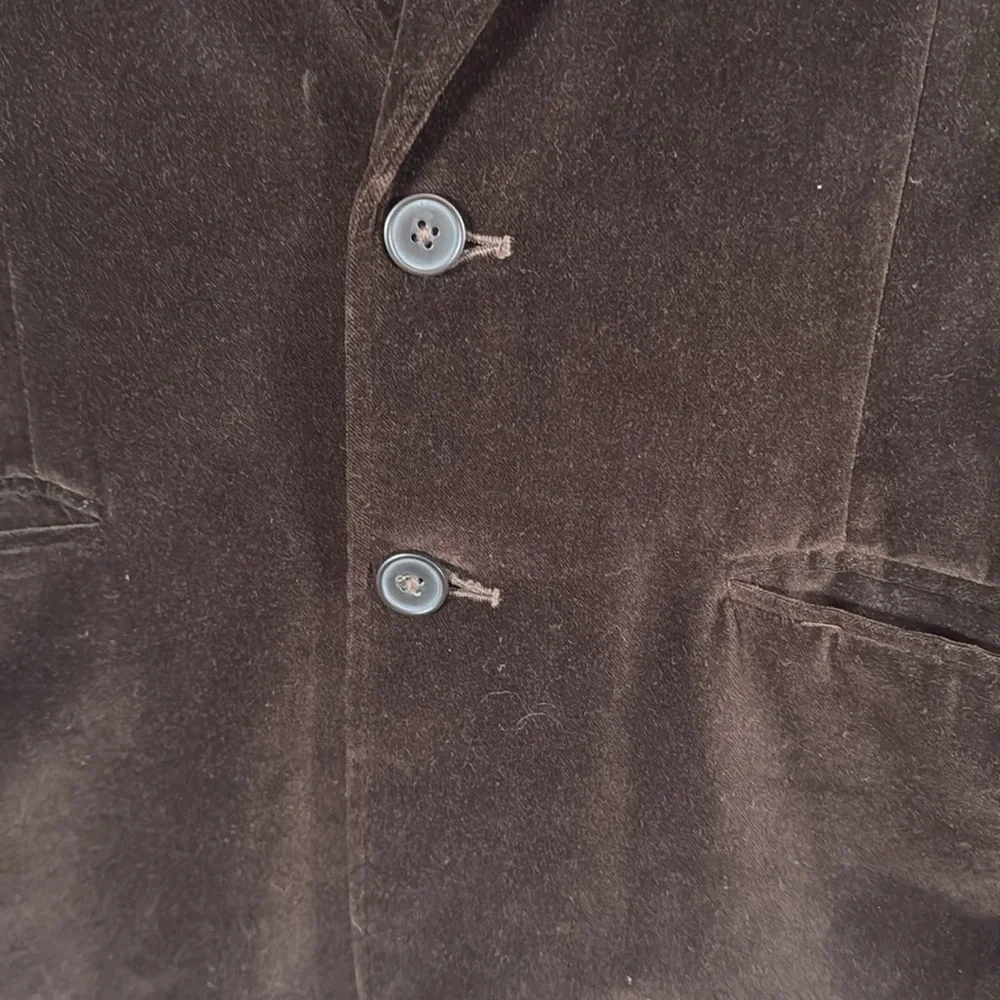 Machine Chocolate Brown Two Button Velvet Blazer Size Large